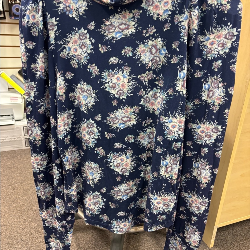LoveShackFancy Navy Floral Blouse